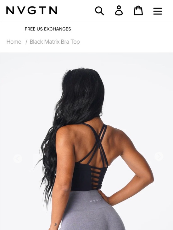 NVGTN Other - Black Strappy Back Sports Bra